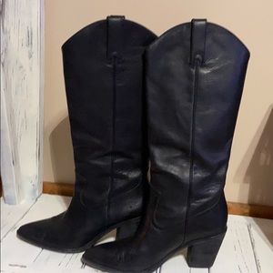 Frye knee high black boots